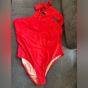 NWT! J.Crew One Shoulder Bow One Piece Swimsuit / Size 22